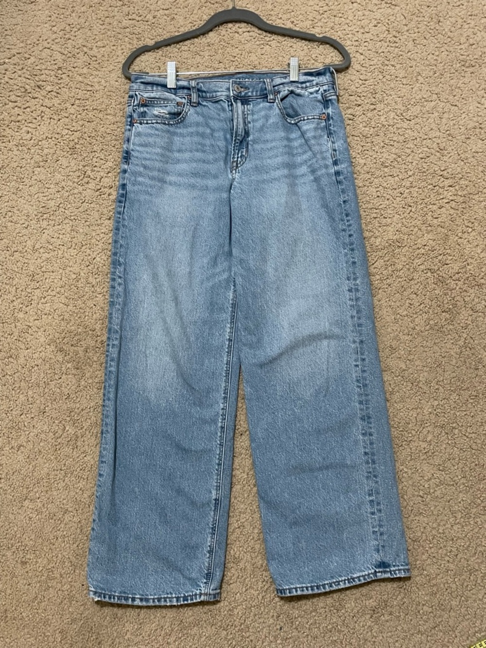 Stovepipe Wide-Leg Women's Jeans - Light Blue